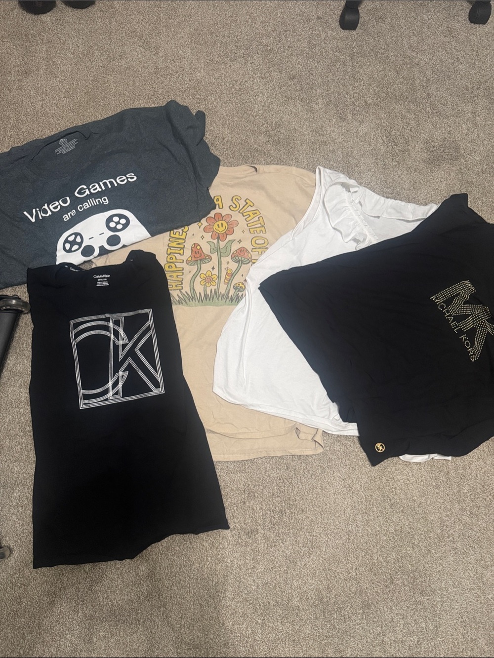 Michael Kors Black Short Sleeve Tee with Logo Detail